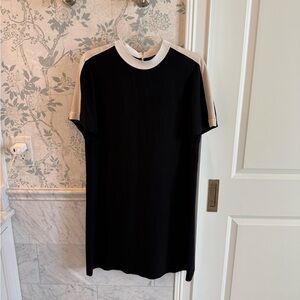 rag & bone Black Shift Dress Ivory Trim Back Zip Size S